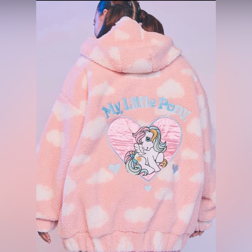 Dolls Kill My Little Pony Fuzzy Hooded Jacket 2X